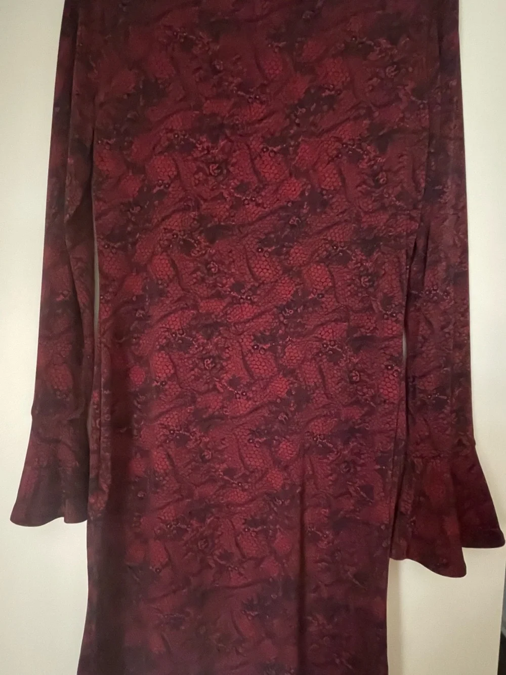 Michael Kors  Burgundy Black Patterned  Maxi Dress  Size M New